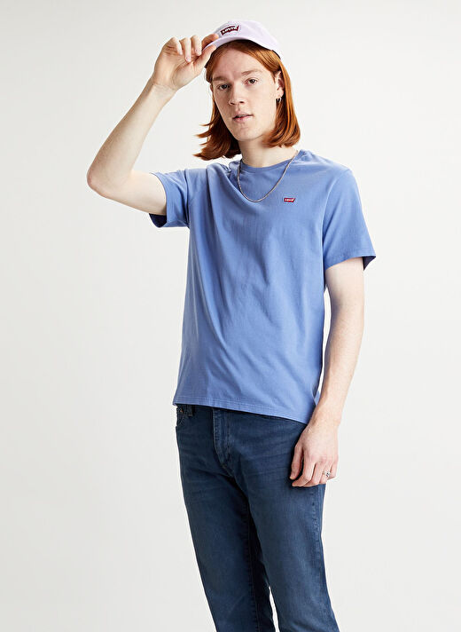 Levis 56605-0079 Ss Original Hm Tee Bisiklet Yaka Pamuklu Mavi Erkek T-Shirt 1