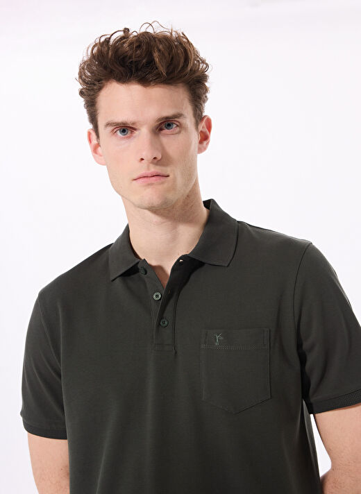 Fabrika Comfort Haki Erkek Basic %100 Pamuk Polo T-Shirt CM NOBRO K CEPLI 1