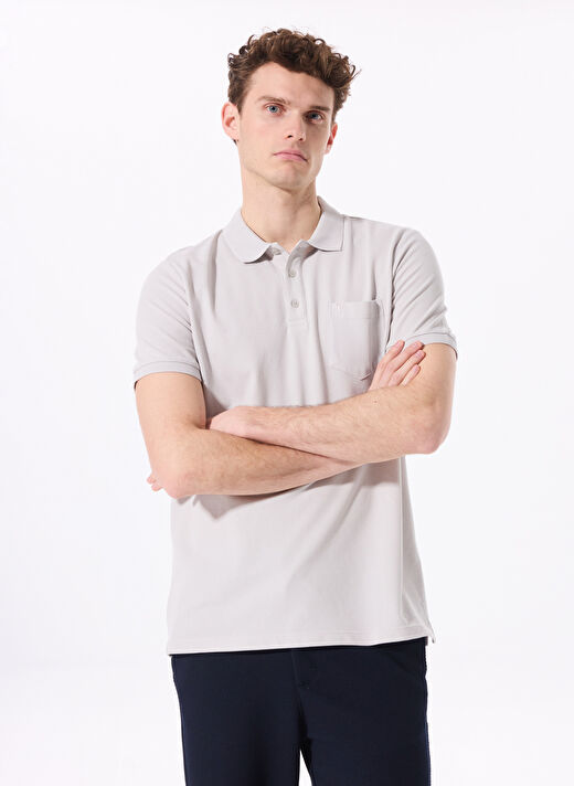 Fabrika Comfort Gri Erkek Basic %100 Pamuk Polo T-Shirt CM NOBRO K CEPLI 3