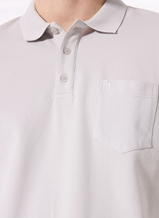 Fabrika Comfort Gri Erkek Basic %100 Pamuk Polo T-Shirt CM NOBRO K CEPLI 4