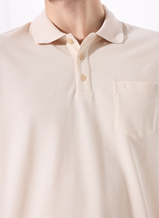 Fabrika Comfort Bej Erkek Basic %100 Pamuk Polo T-Shirt CM NOBRO K CEPLI 4