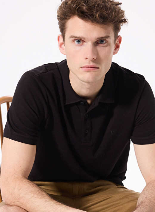 Fabrika Comfort Basic Siyah Erkek %100 Pamuk Polo T-Shirt - CM NOBRO K CEPSIZ 3