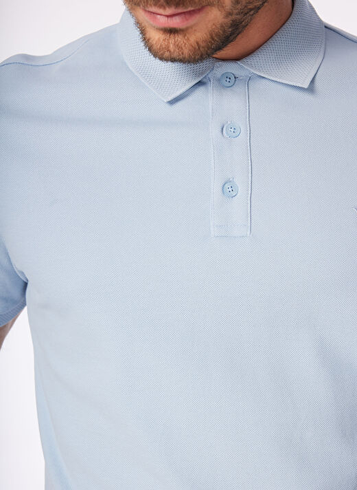 Fabrika Comfort Mavi Erkek Polo Yaka Basic Polo T-Shirt CM NOBRO K CEPSIZ 4