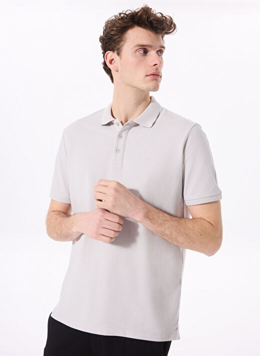 Fabrika Comfort Gri Erkek Basic %100 Pamuk Polo T-Shirt CM NOBRO K CEPSIZ 2