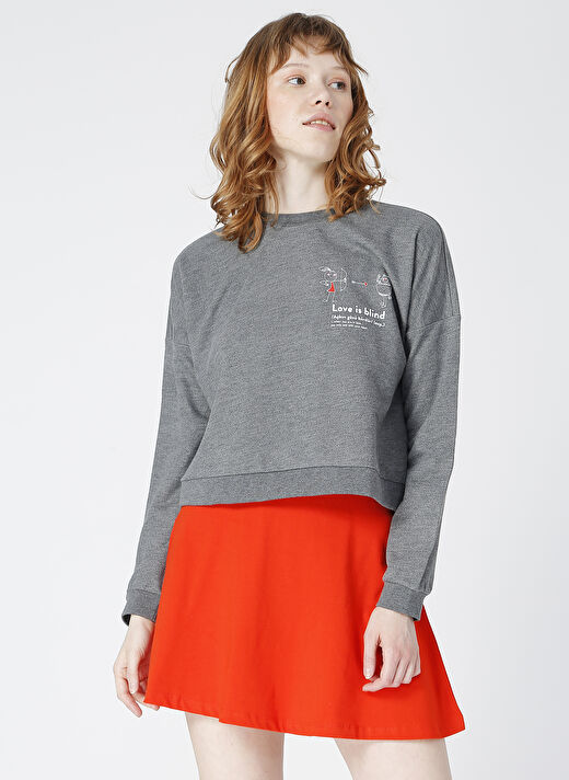 Turkish Dictionary Aşkın Gözü Kördür Sloganlı Kadın Sweatshirt 3