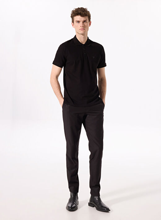 Fabrika Siyah Erkek Basic Düz Polo T-Shirt LEGOLAS Y 2