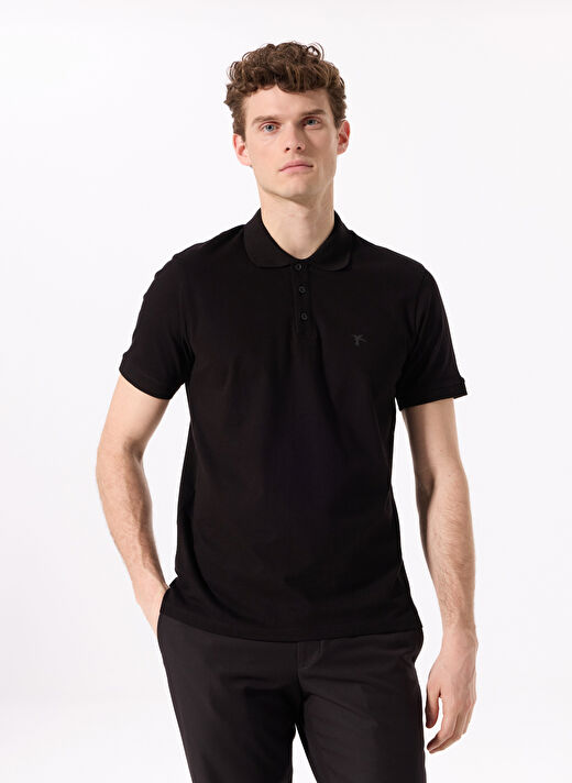 Fabrika Siyah Erkek Basic Düz Polo T-Shirt LEGOLAS Y 3