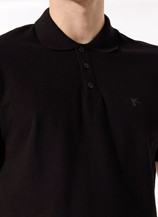 Fabrika Siyah Erkek Basic Düz Polo T-Shirt LEGOLAS Y 4