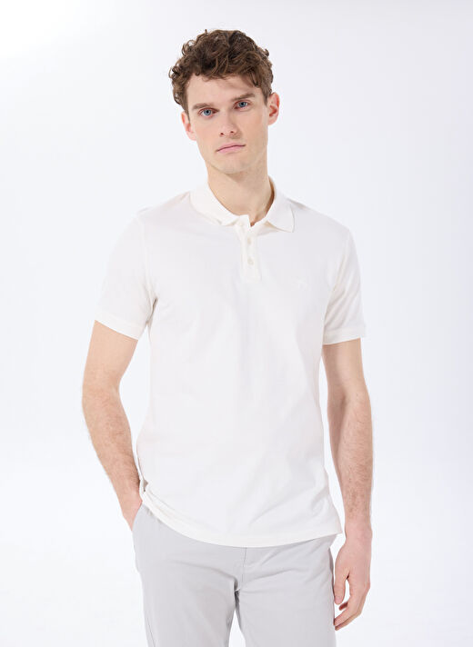 Fabrika Beyaz Erkek Basic Düz Polo T-Shirt LEGOLAS Y 3