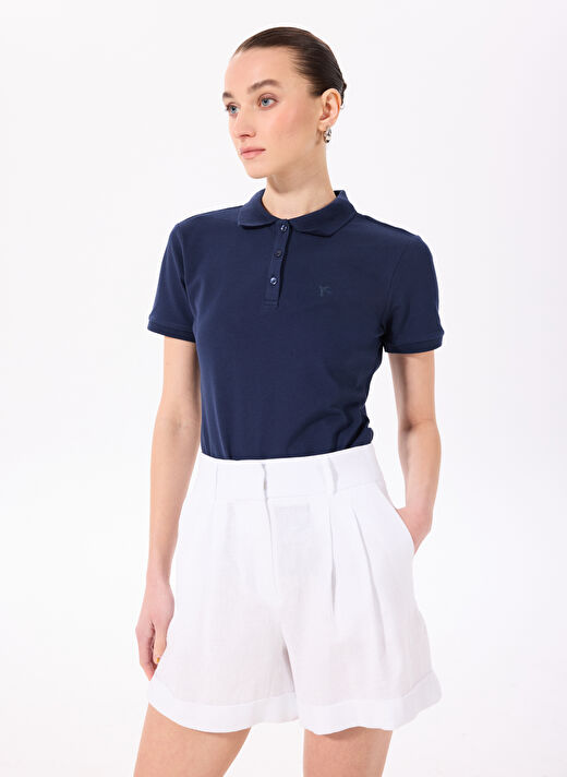 Fabrika Lacivert Kadın Basic Polo T-Shirt DEEP    1