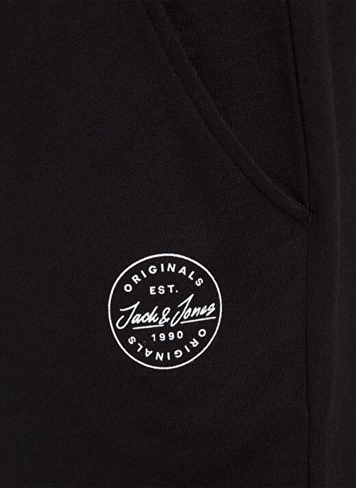 Jack & Jones 12182595_Jji Shark  Normal Bel  Düz Siyah Erkek Şort 4