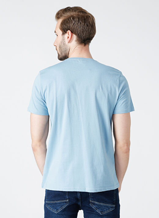Turkish Dictionary O Yaka Mavi Erkek T-Shirt 4