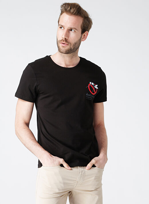 Turkish Dictionary O Yaka Siyah Erkek T-Shirt 2