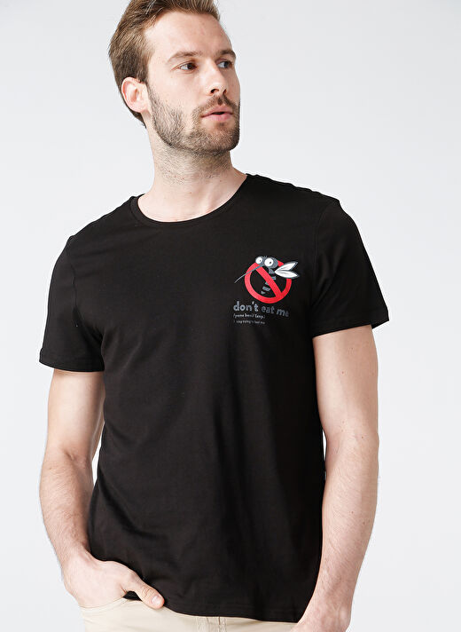 Turkish Dictionary O Yaka Siyah Erkek T-Shirt 3