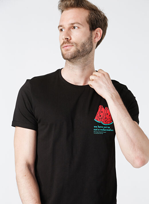 Turkish Dictionary O Yaka Siyah Erkek T-Shirt 3