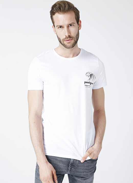 Turkish Dictionary O Yaka Beyaz Erkek T-Shirt 3