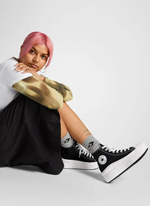 Converse 568497C Siyah Kanvas Kadın Sneaker 3