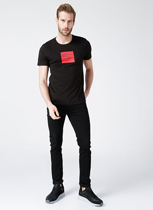 Turkish Dictionary O Yaka Siyah Erkek T-Shirt 2