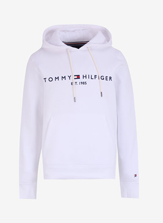 Tommy Hilfiger Kapüşonlu Baskılı Beyaz Erkek Sweatshirt MW0MW11599YBR 1