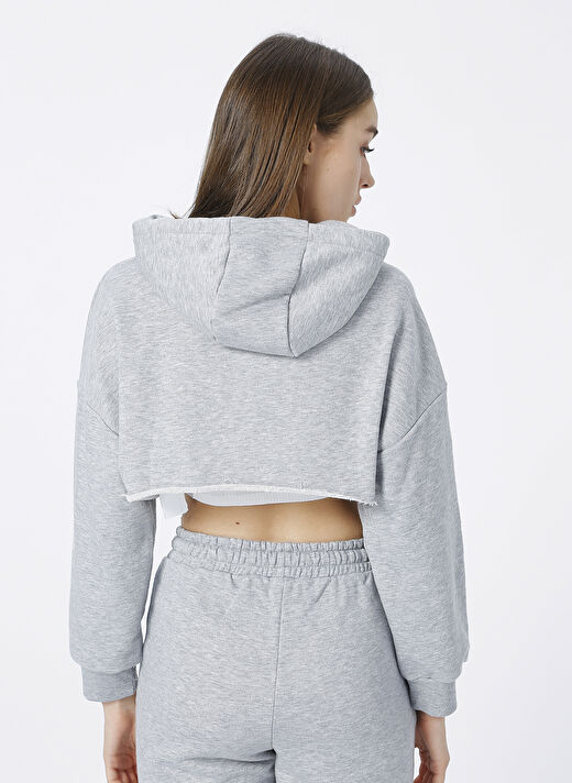 Fabrika Sports Kapüşonlu   Gri Melanj Kadın Sweatshirt 4