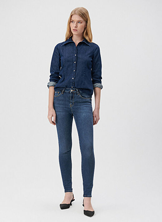 Mavi Koyu Mavi Kadın Skinny Fit Denim Pantolon 1067835246  2