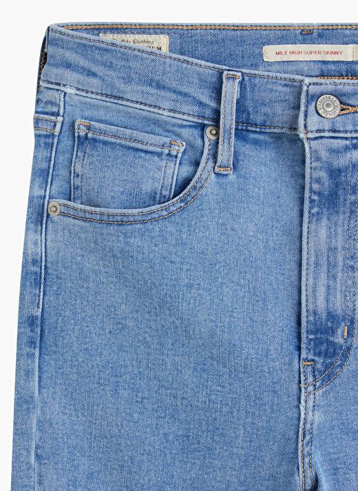 MILE HIGH SUPER SKINNY NAPLES STONE İndigo Kadın Yüksek Bel Çok Dar Denim Pantolon  2