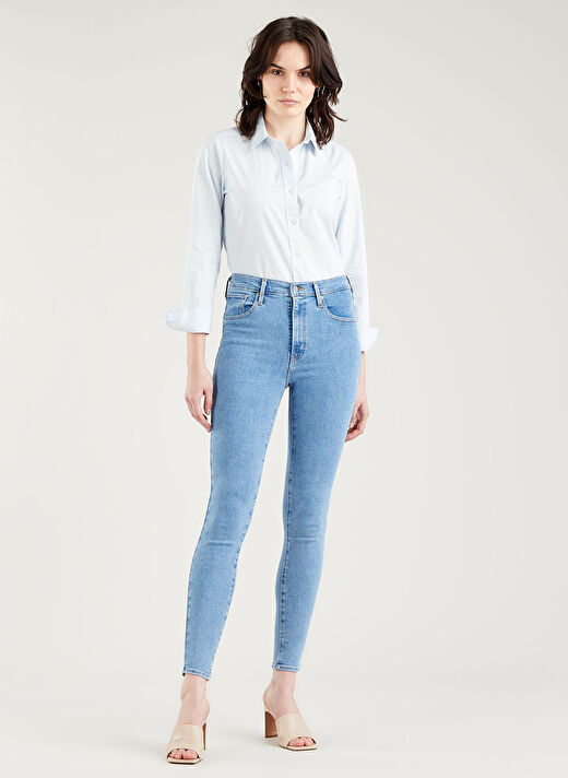 MILE HIGH SUPER SKINNY NAPLES STONE İndigo Kadın Yüksek Bel Çok Dar Denim Pantolon  4
