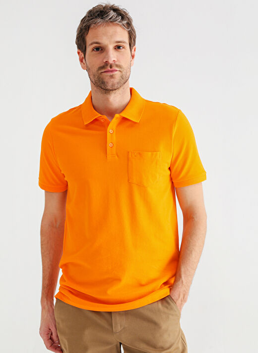 Fabrika Comfort Polo Yaka Düz Turuncu Erkek T-Shirt NOBRO K CEPLI 2