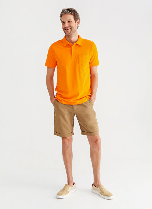 Fabrika Comfort Polo Yaka Düz Turuncu Erkek T-Shirt NOBRO K CEPLI 3