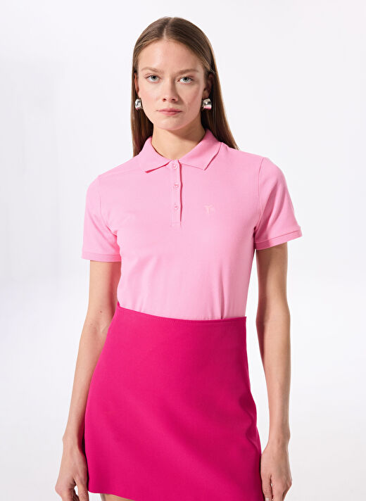 Fabrika Açık Pembe Kadın Basic Polo T-Shirt DEEP    1