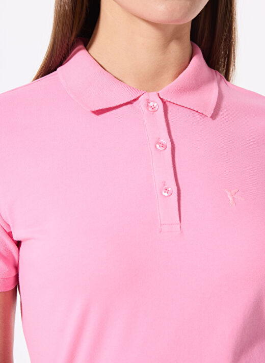 Fabrika Açık Pembe Kadın Basic Polo T-Shirt DEEP    4