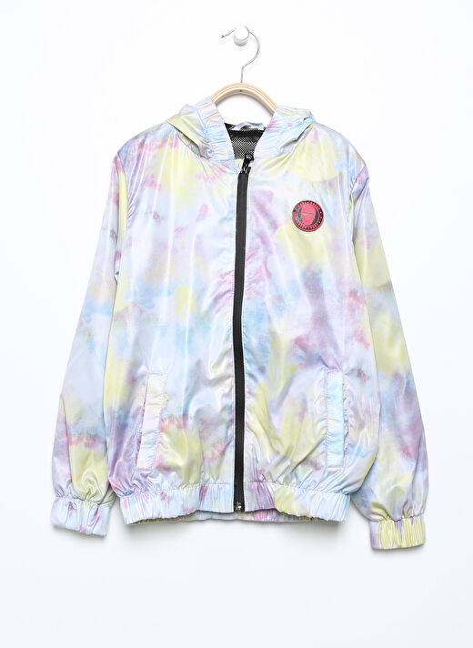 Funky Rocks Kapüşonlu Normal Kalıp Batik Pembe Kız Çocuk Mont - Reys Gırl 1