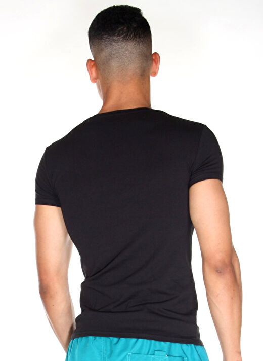Darkzone Açık Bisiklet Yaka Siyah Erkek T-Shirt DZN8701 2