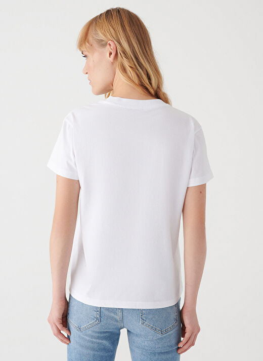 Mavi Bisiklet Yaka Beyaz Kadın T-Shirt M1600955-620 4