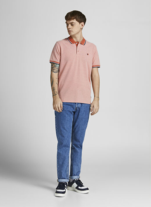Jack & Jones Açık Turuncu Erkek Polo Regular Fit Polo T-Shirt 12169064_JPRBLUWIN POLO SS 2