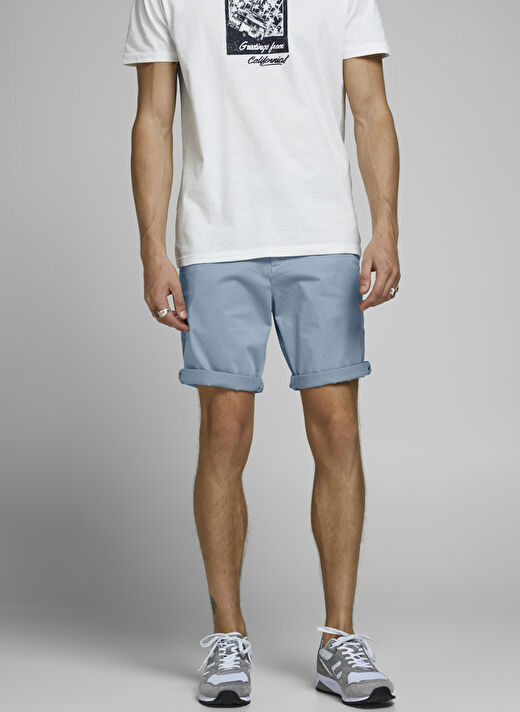 Jack & Jones Açık Mavi Erkek Normal Kalıp Şort 12165604_JPSTBOWIE JJSHORTS SOLID 4