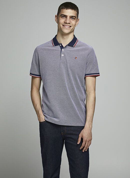Jack & Jones Düz Mavi Erkek Polo T-Shirt 12169064_JPRBLUWIN POLO SS 1