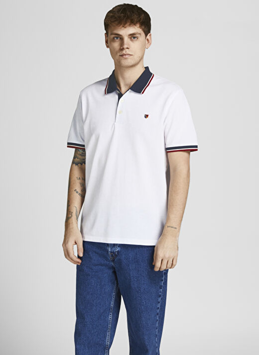 Jack & Jones Düz Kırık Beyaz Erkek Polo T-Shirt 12169064_JPRBLUWIN POLO SS 2