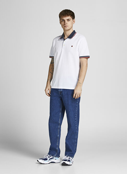 Jack & Jones Düz Kırık Beyaz Erkek Polo T-Shirt 12169064_JPRBLUWIN POLO SS 3