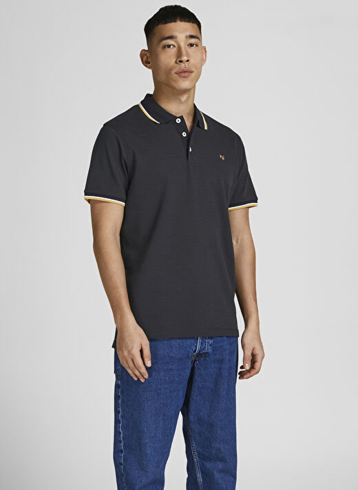Jack & Jones Düz Siyah Erkek Polo T-Shirt 12169064_JPRBLUWIN POLO SS 2