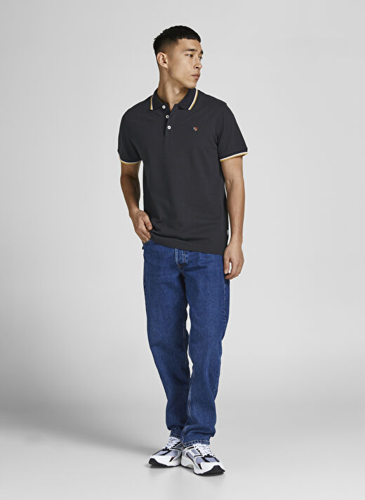 Jack & Jones Düz Siyah Erkek Polo T-Shirt 12169064_JPRBLUWIN POLO SS 3
