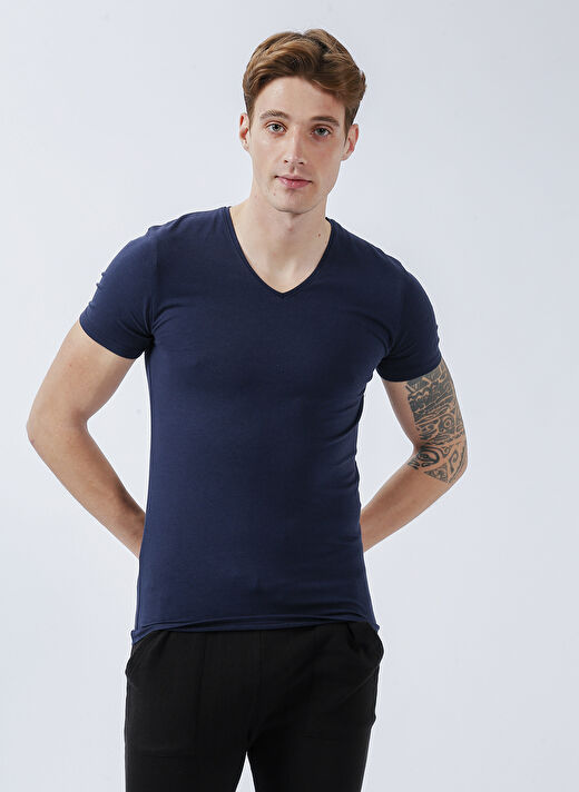 Valentino Orlandi Lacivert Erkek Fanila VO1006 3