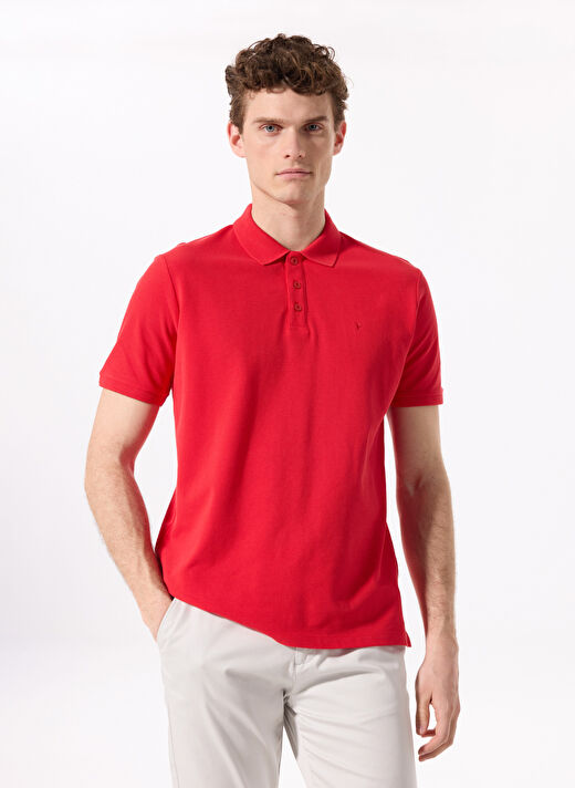 Fabrika Comfort Kırmızı Erkek Basic %100 Pamuk Polo T-Shirt CM NOBRO K CEPSIZ 3