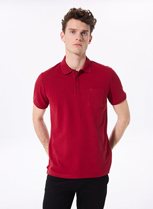 Fabrika Comfort Bordo Erkek Basic %100 Pamuk Polo T-Shirt CM NOBRO K CEPLI   2