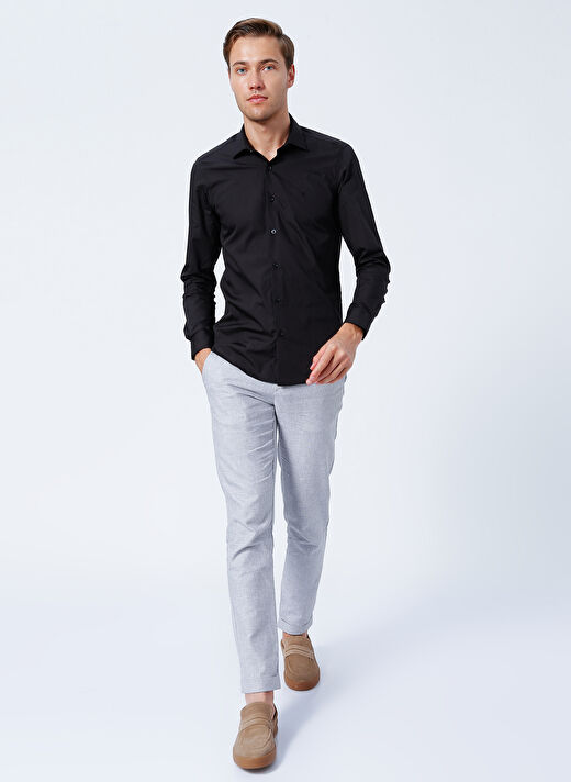 Altınyıldız Classics Slim Fit Siyah Erkek Klasik Gömlek 4A2000000021 2