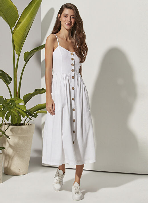  White by Nature Beyaz Kadın Plaj Elbisesi WBN3113-S 1