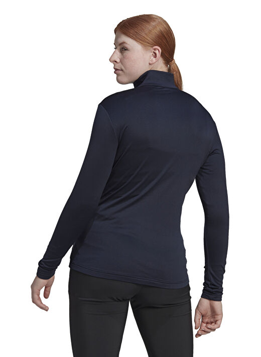 adidas HH9043 W EveryHi FZ Fl Lacivert Kadın Dik Yaka Normal Kalıp Polar Sweatshırt  3