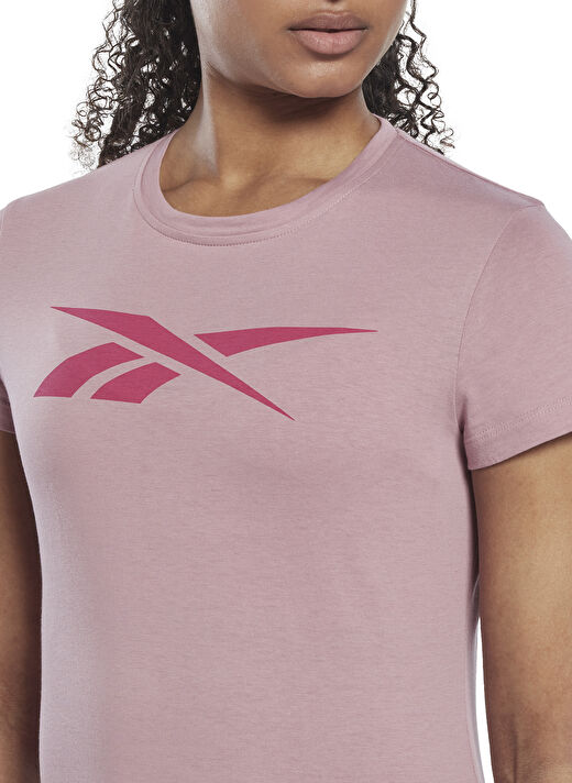 Reebok Bisiklet Yaka Düz Lila Kadın T-Shirt HK6982 TE Graphic Vector Tee 3