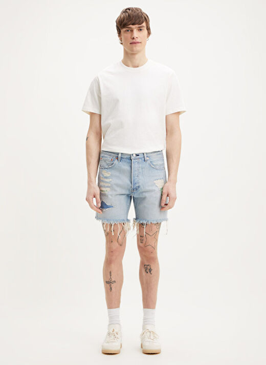 Levis Yüksek Bel Straight Açık Lacivert Erkek Şort 501 93 SHORTS Z1349 LIGHT INDIGO 2