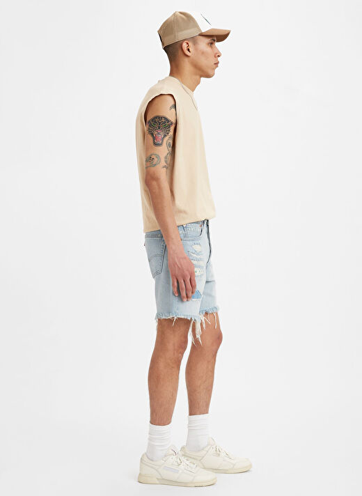 Levis Yüksek Bel Straight Açık Lacivert Erkek Şort 501 93 SHORTS Z1349 LIGHT INDIGO 3